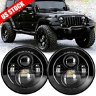 Pair 7" Round Led Headlights High Low Beam For Jeep Wrangler Jk Tj Lj Cj Trucks New. Price: $48.06.