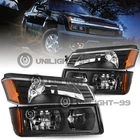 For 2002-2006 Black Chevy Avalanche Headlight+bumper Lamp Set (w/ Body Cladding) New. Price: $67.99.