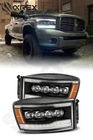 Alpharex Black Nova Led Projector Headlights For 2006-2008 Dodge Ram Pickup New. Price: $1175.00.