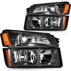 For Chevy Avalanche 2002-2006 Headlights Assembly Set + Bumper Pair Black New. Price: $70.99.