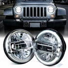 Xprite 7" Led Headlights W/ Halo Drl Chrome For 1997-2018 Jeep Wrangler Tj Lj Jk New. Price: $132.96.