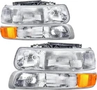 Headlight Assembly Crystal Compatible With 99-02 Chevy Silverado 00-06 Chrome New. Price: $113.09.