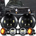 7" Led HEADLIGHTS+4" Fog Halo+turn Lamp Fit 2007-18 For Jeep Wrangler Jk New. Price: $89.98.