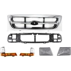 Grille Kit With Header Panel H/lamp Ford Ranger Xlt Rwd 1998-2000 New. Price: $494.81.