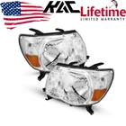 Kac Pair Headlights Assembly For 2005 -2011 Toyota Tacoma Chrome Housing Amber New. Price: $93.99.