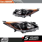 Pair Headlights Assembly For 2010-2013 Mazda Black Housing Amber Reflector New. Price: $110.99.