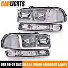 Fits 99-07 Gmc Sierra 1500-3500 Led Drl Headlights + Bumper Lamps Chrome/clear New. Price: $81.68.
