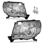 Pair Headlights For 2005-2011 Toyota Tacoma Chrome Clear Corner, W/bulbs New. Price: $83.49.