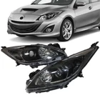 Pair Headlights Headlamps For 2010-2013 Mazda Black Housing Halogen Projector New. Price: $131.99.