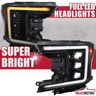 Fits 2018-2020 Ford F150 Black Led Sequential Switchback Projector Headlights New. Price: $496.49.