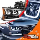 Dual J-style Halo Led Drl Headlight+bumper Lamp For 03-07 Silverado Black/amber New. Price: $153.79.
