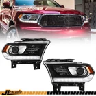 Pair For 2016-2020 Dodge Durango Black Trim Halogen Headlights W/ Led Drl Lh+rh New. Price: $236.99.