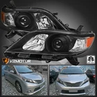 Black Fits 2011-2020 Toyota Sienna Halogen Projector Headlights Lamps Left+right New. Price: $109.38.