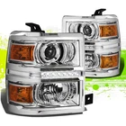 Led Drl Projector Headlight Lamp For Chevy Silverado 1500 14-15 Chrome Amber L+r New. Price: $197.88.