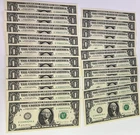 2017 (20) Crisp Uncirculated $1 One Dollar Bills With Serial Numbers In Sequence. Price: $69.99.