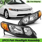 PAIR/2PCS Headlights Headlamps Assembly For Honda Civic Sedan 4-DOOR 2006-2011 New. Price: $76.99.