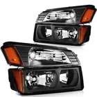 Pair Headlights Assembly + Bumper Black Housing For Chevy Avalanche 02-06 New. Price: $80.99.