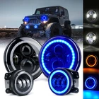 Xprite 7" Inch 90W Led Headlight & Fog Kit Blue Halo For Jeep Wrangler Jk New. Price: $151.99.