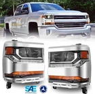 Pair Headlights For 2016-2019 Chevy Silverado 1500 Led Hid/xenon Drl Tube Chrome New. Price: $305.99.
