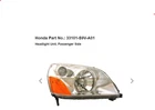 2003 2005 Honda Pilot Headlamp Headlight Halogen Right 33101-S9V-A01 Oem New. Price: $85.00.