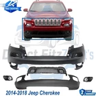 Front Bumper Cover Primed & Grille Assembly Kit For 2014-2018 Jeep Cherokee New. Price: $391.01.