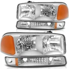 Fits 1999-2006 Gmc Sierra 1500 2500 3500 Pair Headlight Assembly Chrome Lamps New. Price: $62.99.