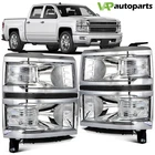 For Chevy Silverado 1500 2014-2015 Chrome Housing Headlights Assembly Headlamp New. Price: $133.99.