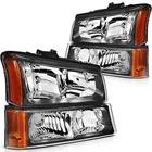 Pair Headlights + Bumper Lamps Fits 2003-07 Chevy Silverado 1500HD Left Right New. Price: $58.99.
