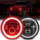 Uni-shine 7 Inch Red Halo Led Headlight Hi/lo Beam With Amber Turn Signal 2PC... New. Price: $90.71.