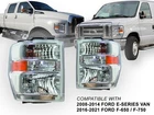 Head Lamp 2008-2014 Ford Econoline Van 2016-2021 F-650 F-750 Pair Left Right New. Price: $227.65.