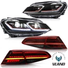 Led Projector Headlights+vland Red Tail For Vw Golf MK7 / Gti 2015-2017 New. Price: $603.51.