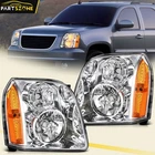 Headlight Assembly For 2007-14 Gmc Yukon Xl 1500 2500 Chrome W/amber Left+right New. Price: $77.99.