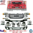Front Bumper Primed & Grille Assembly Kit For 2003-2006 Gmc Sierra 1500 2500 Hd New. Price: $731.59.