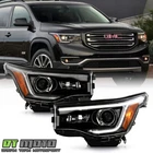 For 2017-2019 Gmc Acadia W/led Drl Black Halogen Headlights Headlamps Left+right New. Price: $266.99.