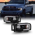 For 2002-2005 Dodge Ram Black Led Tube Projector Headlights Pair Set New. Price: $390.60.