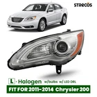 Halogen Headlight For 2011-2014 Chrysler 200 W/ Led Drl Chrome With Bulb Driver New. Price: $109.99.