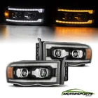 Alpharex Fit 02-05 Dodge Ram 1500/2500 Pro-series Projector Headlights Black New. Price: $425.00.