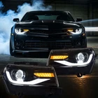 Headlights For 2014-2015 Chevrolet Camaro Lt Ss Led Drl Sequential Black Pair New. Price: $399.99.