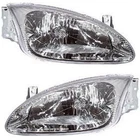 Left And Right Headlights For Hyundai Elantra 1999-2000 Halogen W/ Bulb/s Gls New. Price: $147.93.