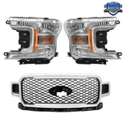 Left+right Black Housing Headlights 2018-2020 Ford F150 Front Bumper Grille New. Price: $272.96.