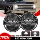 Pair Round 7'' Black Led Headlights High&low Beam For Chevy C10 C20 Pickup Truck New. Price: $71.82.