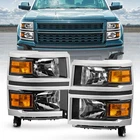 Rh+lh Pair For 2014-2015 Chevy Silverado 1500 Pickup Chrome Headlights Headlamps New. Price: $119.99.