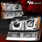 Chrome Amber J-halos Headlight+led Drl Tube Bumper Lamp For 2003-2007 Silverado New. Price: $143.96.