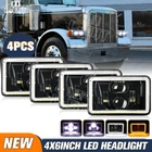 4PCS 4X6'' Led Headlights Hi/lo W/drl For Peterbilt 379 378 Freightliner FLD120 New. Price: $74.68.