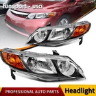 Headlights Assembly For 2006-2011 Honda Civic Sedan 4DR Black Headlamps Pair Set New. Price: $81.99.