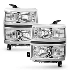 Pairs For 2014-2015 Chevy Silverado 1500 Chrome Headlights Headlamps Clear Lens New. Price: $96.99.