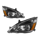 Headlight Assembly For 03-07 Honda Accord Halogen Black Housing Amber Reflector New. Price: $78.99.