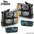 Pair Left +right Fit For 07-13 Chevy Silverado Black Headlight+smoke Fog Lights New. Price: $128.64.
