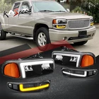 4PCS L-led Drl Turn Signal Black/amber Corner Headlights For 99-06 Sierra/yukon New. Price: $107.99.