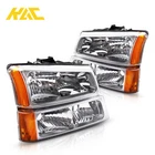 Kac Headlights + Signal Bumper Lamps For 2003-2006 Chevy Silverado Chrome Clear New. Price: $63.99.